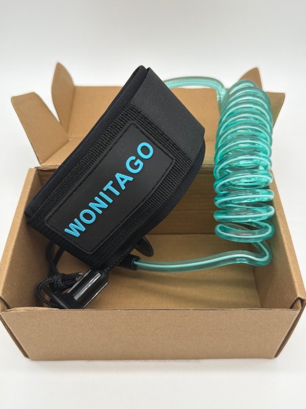 Wonitago Coiled Bodyboard Leash With Adjustable Velcro Strap Hidden Pocket Anti-